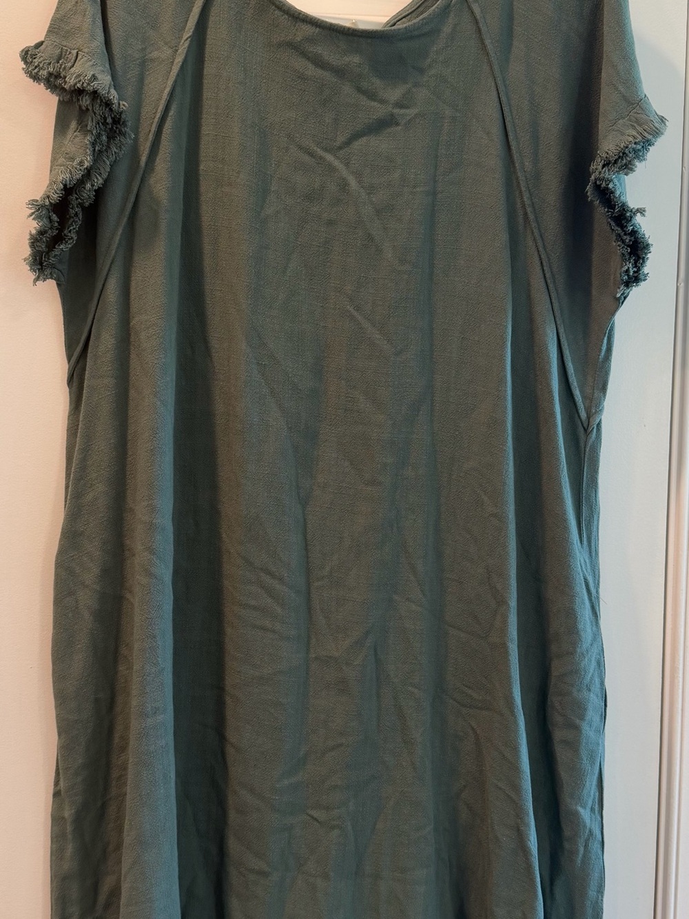 NWT UMGEE Frayed Edge Tunic Dress - Green